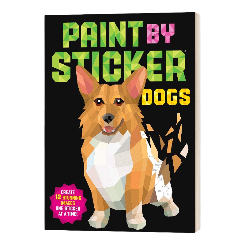 狗贴图画册 英文原版 Paint By Sticker Dogs 平装 英文版 进口英语原版书籍