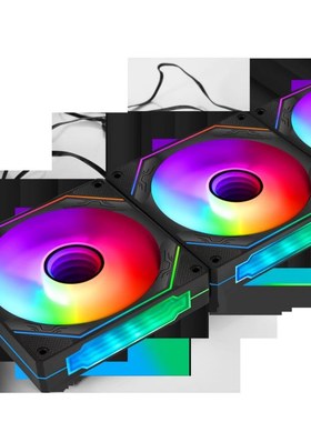 棱镜4pro散热风扇神光同步双面减震脚垫白色黑色机箱风扇散热风扇