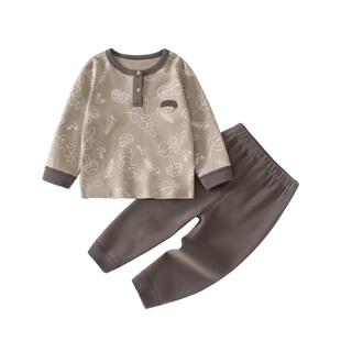 婴儿衣服秋季分体套装一岁宝宝秋装男宝秋衣秋裤内衣两件套纯棉冬