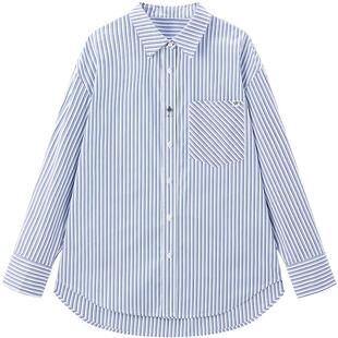 【商场同款】乐町慵懒廓形条纹衬衫2025年夏季新款上衣C2CAF2335