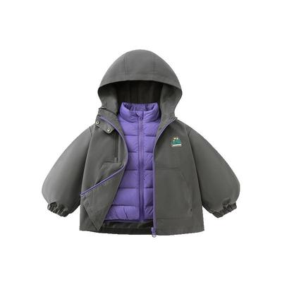 齐齐熊锁温羽绒冲锋衣宝宝三防