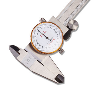 上工不锈钢带表卡尺0-150大阳高精度指针防震表盘游标卡尺200-300