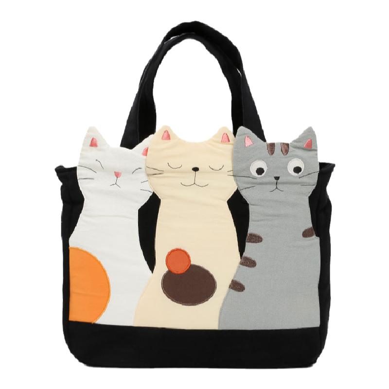 kinecat三只猫休闲风手提包包