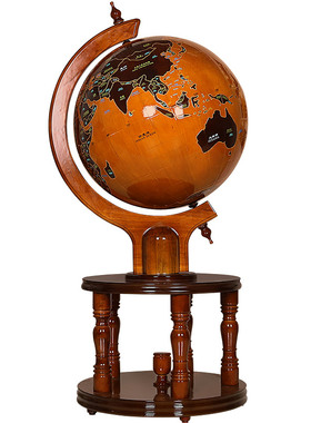 木质地球仪落地摆件开业乔迁礼品