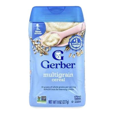 Gerber嘉宝燕麦片宝宝全谷物婴儿辅食大脑发育矿物质维生素宝宝成