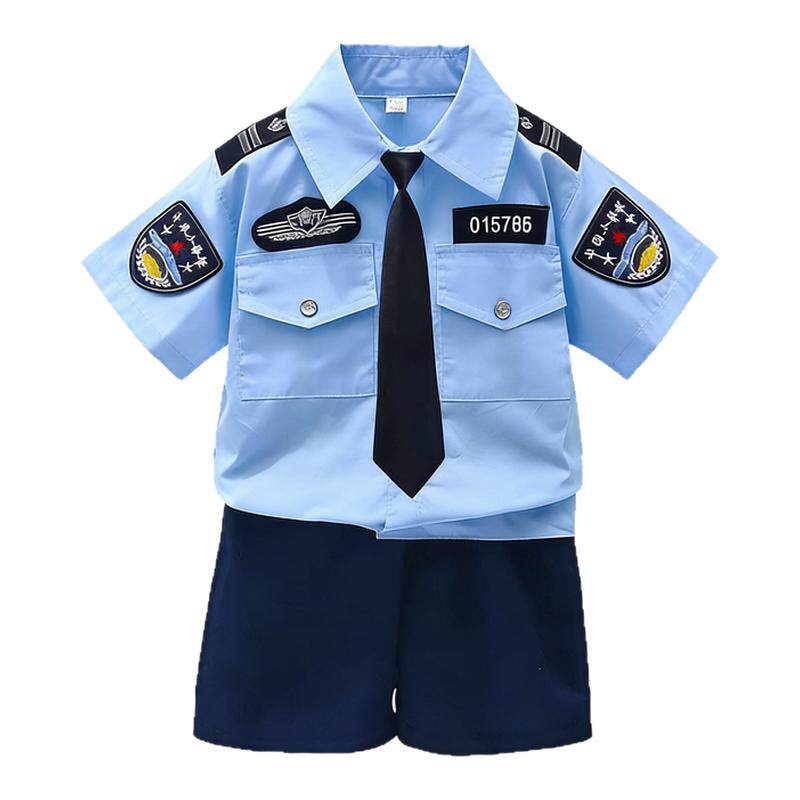 儿童警官衣服男孩小警官套装角色扮演小警官演出服装交警制服