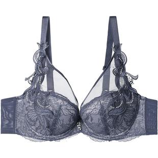 【5折】列维斯蕾丝安莉芳大胸显小文胸女士薄款聚拢内衣EB00155