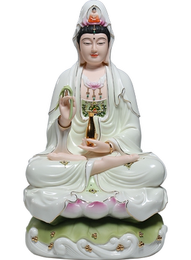 锵锵现代家居风格德化瓷观音像