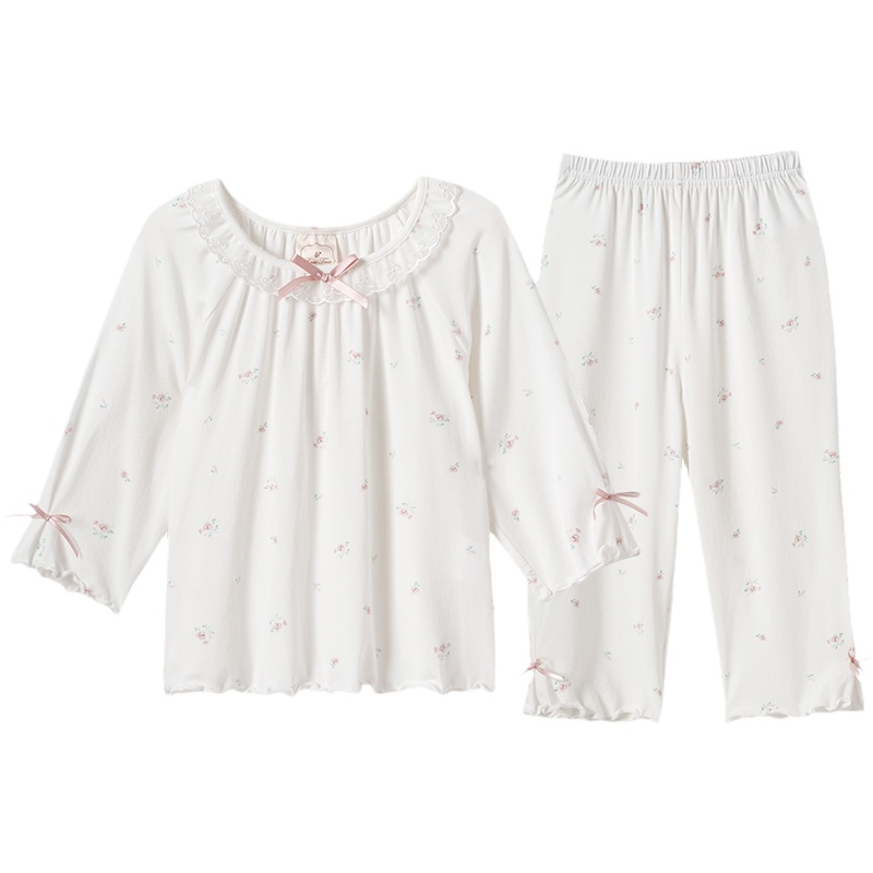 Rosetree儿童睡衣女孩莫代尔夏季薄款女童空调服中大童宝宝家居服
