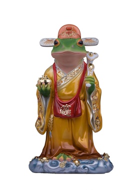 神兽貔貅摆件三足金蟾神像汉白玉守财家用店铺祝福中式桌面摆件