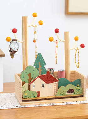 阿楹装饰首饰复古摆件入门钥匙奶油玄关创意挂架高级收纳盒客厅