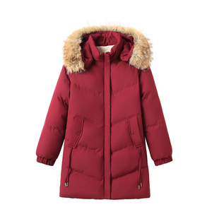 啄木鸟中长款棉衣女士爆款2025新款加绒棉服妈妈洋气冬装保暖外套