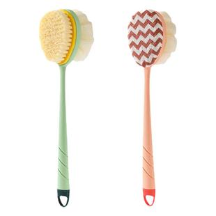 双面搓澡刷浴刷长柄软毛洗澡刷可拆卸搓澡神器沐浴球强力搓背刷子