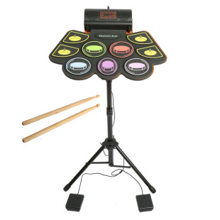 手卷电子鼓架子鼓玩具便携式电鼓家用练习器成人儿童初学者打击板