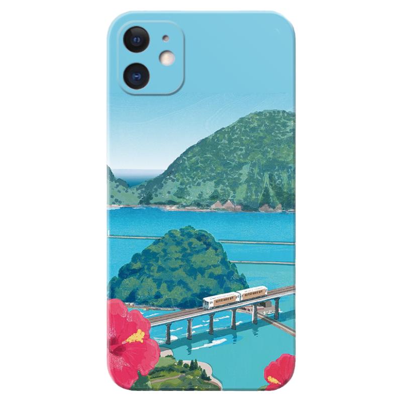 火车插画iphone苹果小清新手机壳