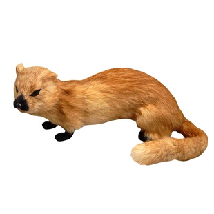 仿真黄鼠狼模型道具黄皮子黄家动物桌面摆件可以烧黑白色黄鼬玩偶