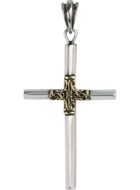 YUKI男女气质十字架纯银项链