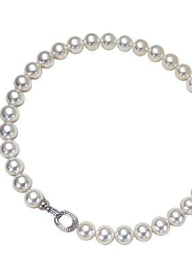 倪妮同款澳白色天然母贝珍珠项链女气质名媛12mm大颗粒全珠链颈链