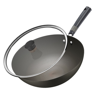 苏泊尔铁锅精铁无涂层燃气灶炒锅家用老式炒菜锅厨师锅电磁炉炊具