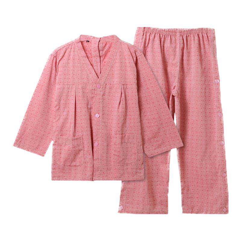 前后开长款腿侧开按摩艾灸服纯棉