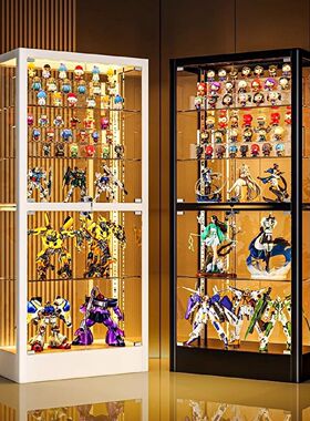 手办柜家用乐高高达盲盒收纳防尘柜多层透明玻璃展示柜酒柜储物柜