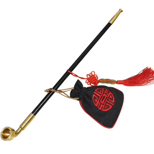 老式旱烟袋锅子传统长烟杆农村老人烟叶锅烟丝斗旱烟枪黄铜烟锅