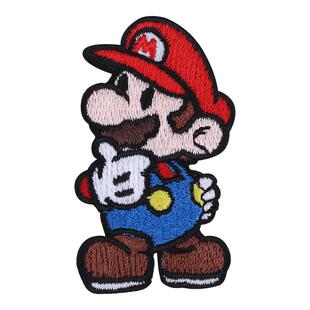 超级玛利奥可爱时尚卡通布贴衣服自粘刺绣贴补丁贴修补破洞装饰贴