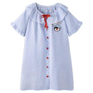 『企鹅Penguin』独特绝美睡衣女款夏薄纯棉可外穿短袖睡裙家居服