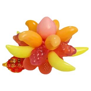 供果摆件可食用果冻家用供佛五种水果果盘供观音财神供品佛堂供奉