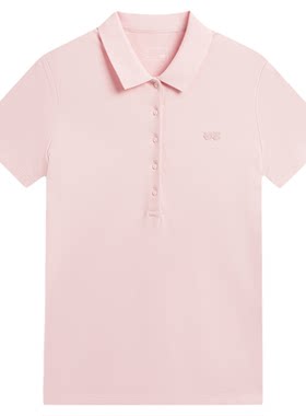 李宁翻领女休闲短袖POLO衫运动服