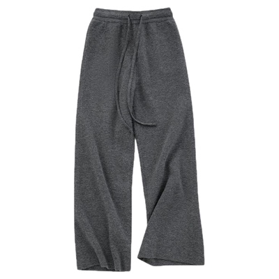 CLIMAX VISION舒弹软糯北极绒加厚保暖针织休闲直筒长裤女奶奶裤