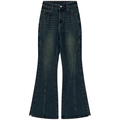 WhyBerry 24AW“腿精秘籍”做旧风牛仔喇叭裤复古休2024年秋冬