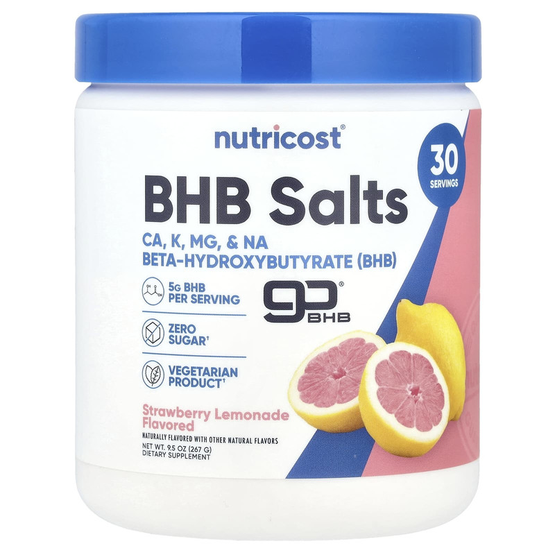 Nutricost多口味BHB盐味混合饮品β-羟基丁酸钙钾镁代谢锻炼