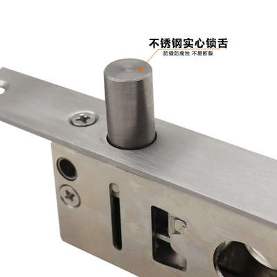 窄框铝合金不锈钢有框玻璃门腰锁双开地弹簧门插销锁金属门落地锁