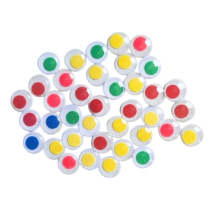 黑白彩色活动眼珠动物眼睛贴纸diy手工立体动动眼材料配件创意