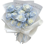 永生花碎冰蓝玫瑰仿真花纪念日情人节表白送女友闺蜜结婚生日礼物