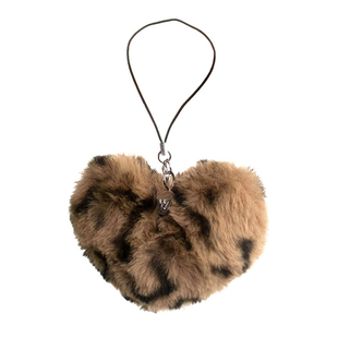 Wildflower豹纹爱心毛绒手机挂饰适用苹果iPhone17/16/15/14/13手机链通用配件配饰挂绳挂链个性时尚