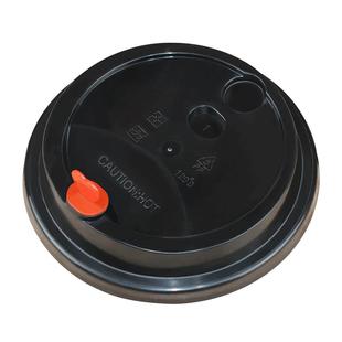 一次性杯盖磨砂透明红心盖透明平赛注塑盖纸杯盖90口径奶茶杯盖