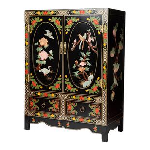 扬州漆器厂新中式传统工艺古典仿古家具蛋形柜家用门口玄关柜橱柜