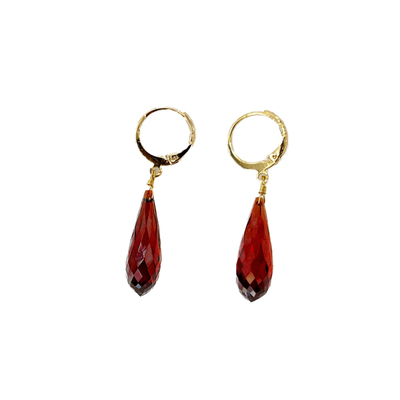 HiOnion个性锆石男女红色耳环