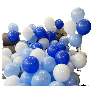 深浅蓝复古蓝白色马卡龙蓝色气球海洋系列生日幼儿园开学布置装饰