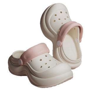 洞洞鞋女款夏季2025新款厚底增高防滑EVA软底包头两穿沙滩凉拖鞋