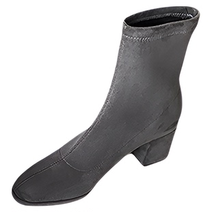 【王小毒】细腿塑造●6cm增高~绒面弹力靴女高跟显瘦小个子瘦瘦靴