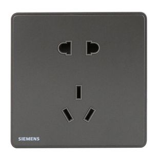 西门子开关插座面板睿致极光灰烟金灰色无框大板二三插五孔带开关