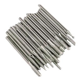 金刚砂磨针套装金刚石合金打磨头电磨棒3mm柄玉石雕刻抛光工具