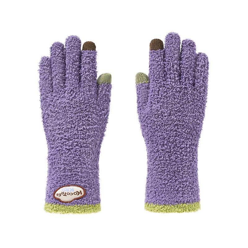 KK树可触屏儿童手套冬天保暖男童女童宝宝大童五指分指秋冬抗静电