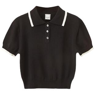 enhenn男童女童短袖t恤夏季撞色针织韩版宝宝上衣儿童翻领polo衫