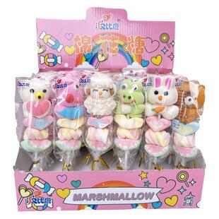 儿童零食软糖果18克盒装网红棉花糖棒棒糖串冰糖葫芦创意卡通批发