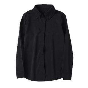 加绒纯色衬衫女秋冬季长袖加厚时尚简约职业工作装面试正装衬衣春