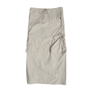 LONSLAN  SUMMER 3/27 00:00 NEW 轻薄工装口袋抽绳长款半裙